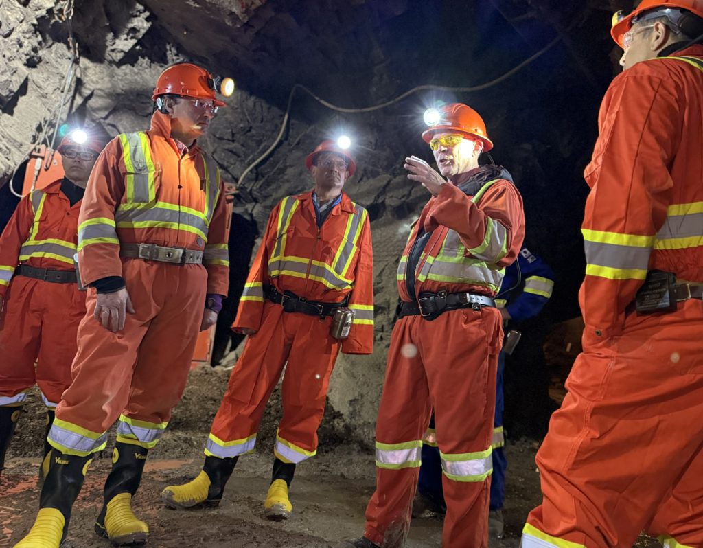 Miners underground at Dome Mountain